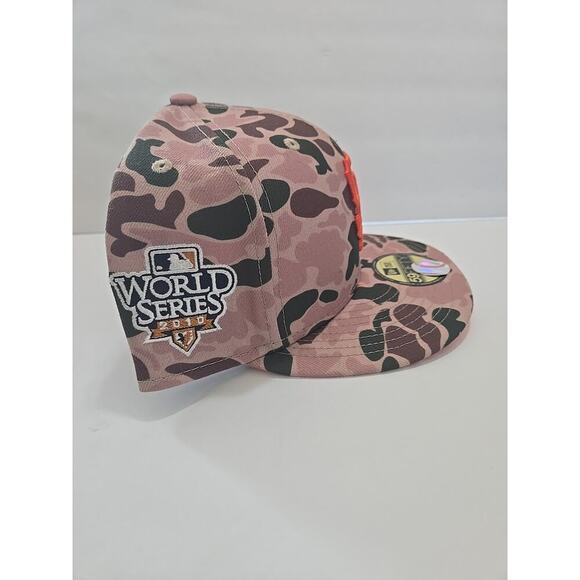 San Francisco Giants MLB NE World Series 2010 Duck Camo Fitted Hat - New 7 3/4 - Picture 3 of 10